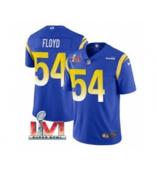 Men's Los Angeles Rams #54 Leonard Floyd Royal 2022 Super Bowl LVI Vapor Limited Stitched Jersey