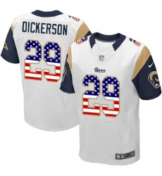 Men's Nike Los Angeles Rams #29 Eric Dickerson Elite White Road USA Flag Fashion NFL Jersey