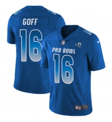 Men's Nike Los Angeles Rams #16 Jared Goff Limited Royal Blue 2018 Pro Bowl NFL Jersey