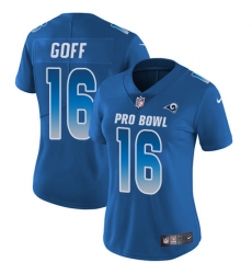 Women's Nike Los Angeles Rams #16 Jared Goff Limited Royal Blue 2018 Pro Bowl NFL Jersey