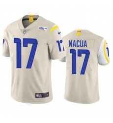 Men's Los Angeles Rams #17 Puka Nacua Bone Vapor Untouchable Limited Stitched Jersey