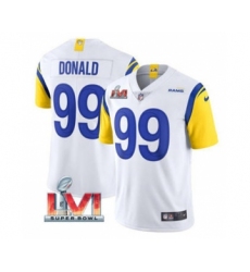 Men's Los Angeles Rams #99 Aaron Donald White 2022 Super Bowl LVI Vapor Limited Stitched Jersey