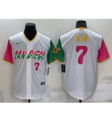 Men's San Diego Padres #7 Ha Seong Kim Number White 2022 City Connect Cool Base Stitched Jersey