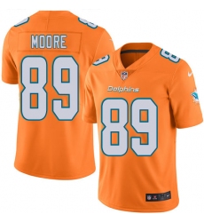 Men's Nike Miami Dolphins #89 Nat Moore Limited Orange Rush Vapor Untouchable NFL Jersey