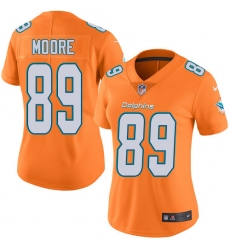 Women's Nike Miami Dolphins #89 Nat Moore Limited Orange Rush Vapor Untouchable NFL Jersey