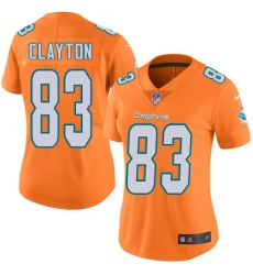 Women's Nike Miami Dolphins #83 Mark Clayton Limited Orange Rush Vapor Untouchable NFL Jersey