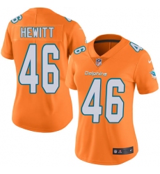 Women's Nike Miami Dolphins #46 Neville Hewitt Limited Orange Rush Vapor Untouchable NFL Jersey