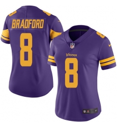 Women's Nike Minnesota Vikings #8 Sam Bradford Elite Purple Rush Vapor Untouchable NFL Jersey