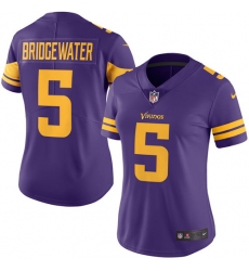 Women's Nike Minnesota Vikings #5 Teddy Bridgewater Elite Purple Rush Vapor Untouchable NFL Jersey