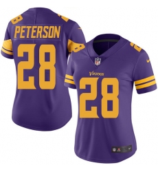 Women's Nike Minnesota Vikings #28 Adrian Peterson Elite Purple Rush Vapor Untouchable NFL Jersey