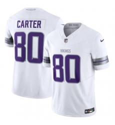Men's Minnesota Vikings #80 Cris Carter White F.U.S.E. Winter Warrior Limited Football Stitched Jersey