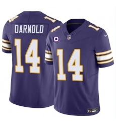 Men's Minnesota Vikings #14 Sam Darnold Purple 2024 F.U.S.E. Throwback With 4-Star C Vapor Untouchable Limited Stitched Jersey