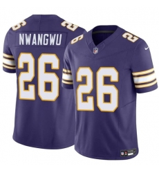 Men's Minnesota Vikings #26 Kene Nwangwu Purple 2023 F.U.S.E. Throwback Vapor Untouchable Limited Stitched Jersey