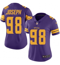 Women's Nike Minnesota Vikings #98 Linval Joseph Limited Purple Rush Vapor Untouchable NFL Jersey