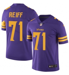 Men's Nike Minnesota Vikings #71 Riley Reiff Limited Purple Rush Vapor Untouchable NFL Jersey