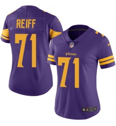 Women's Nike Minnesota Vikings #71 Riley Reiff Limited Purple Rush Vapor Untouchable NFL Jersey