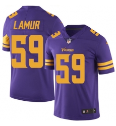 Men's Nike Minnesota Vikings #59 Emmanuel Lamur Limited Purple Rush Vapor Untouchable NFL Jersey