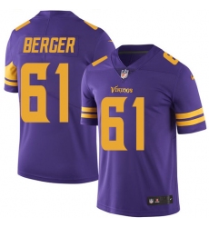 Men's Nike Minnesota Vikings #61 Joe Berger Limited Purple Rush Vapor Untouchable NFL Jersey