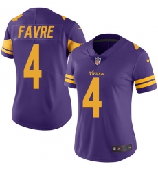 Women's Nike Minnesota Vikings #4 Brett Favre Elite Purple Rush Vapor Untouchable NFL Jersey