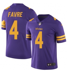 Youth Nike Minnesota Vikings #4 Brett Favre Elite Purple Rush Vapor Untouchable NFL Jersey