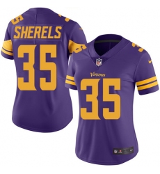 Women's Nike Minnesota Vikings #35 Marcus Sherels Elite Purple Rush Vapor Untouchable NFL Jersey