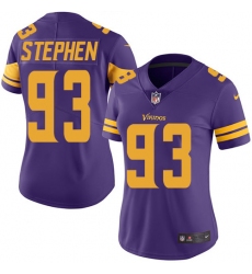 Women's Nike Minnesota Vikings #93 Shamar Stephen Elite Purple Rush Vapor Untouchable NFL Jersey