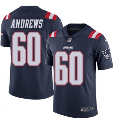 Men's Nike New England Patriots #60 David Andrews Limited Navy Blue Rush Vapor Untouchable NFL Jersey