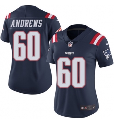 Women's Nike New England Patriots #60 David Andrews Limited Navy Blue Rush Vapor Untouchable NFL Jersey