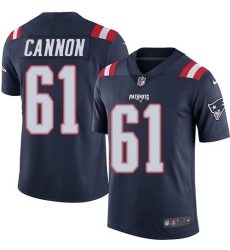 Men's Nike New England Patriots #61 Marcus Cannon Limited Navy Blue Rush Vapor Untouchable NFL Jersey