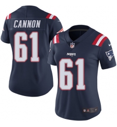 Women's Nike New England Patriots #61 Marcus Cannon Limited Navy Blue Rush Vapor Untouchable NFL Jersey