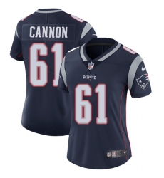 Women's Nike New England Patriots #61 Marcus Cannon Navy Blue Team Color Vapor Untouchable Limited Player NFL Jersey