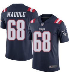 Men's Nike New England Patriots #68 LaAdrian Waddle Limited Navy Blue Rush Vapor Untouchable NFL Jersey