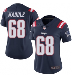 Women's Nike New England Patriots #68 LaAdrian Waddle Limited Navy Blue Rush Vapor Untouchable NFL Jersey