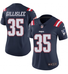 Women's Nike New England Patriots #35 Mike Gillislee Limited Navy Blue Rush Vapor Untouchable NFL Jersey