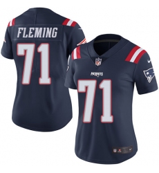 Women's Nike New England Patriots #71 Cameron Fleming Limited Navy Blue Rush Vapor Untouchable NFL Jersey