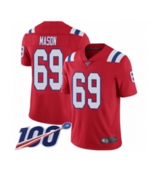 Men's New England Patriots #69 Shaq Mason Red Alternate Vapor Untouchable Limited Player 100th Season Football Jersey
