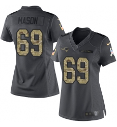 Women's Nike New England Patriots #69 Shaq Mason Limited Black 2016 Salute to Service NFL Jersey
