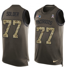 Men's Nike New England Patriots #77 Nate Solder Limited Green Salute to Service Tank Top NFL Jersey