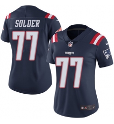 Women's Nike New England Patriots #77 Nate Solder Limited Navy Blue Rush Vapor Untouchable NFL Jersey