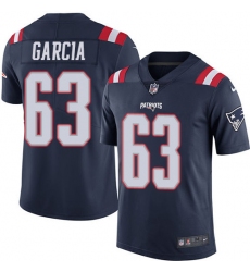 Men's Nike New England Patriots #63 Antonio Garcia Limited Navy Blue Rush Vapor Untouchable NFL Jersey