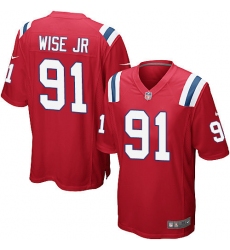 Men's Nike New England Patriots #91 Deatrich Wise Jr Game Red Alternate NFL Jersey
