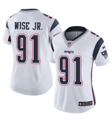 Women's Nike New England Patriots #91 Deatrich Wise Jr White Vapor Untouchable Limited Player NFL Jersey