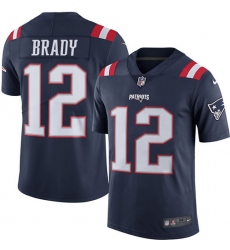 Men's Nike New England Patriots #12 Tom Brady Limited Navy Blue Rush Vapor Untouchable NFL Jersey