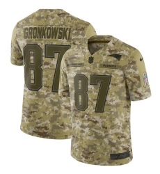 Men's Nike New England Patriots #87 Rob Gronkowski Limited Camo 2018 Salute to Service NFL Jersey