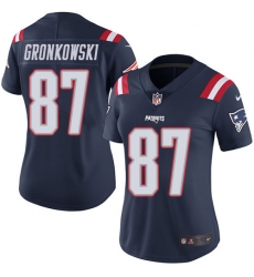 Women's Nike New England Patriots #87 Rob Gronkowski Limited Navy Blue Rush Vapor Untouchable NFL Jersey