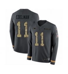 Youth Nike New England Patriots #11 Julian Edelman Limited Black Salute to Service Therma Long Sleeve NFL Jersey Youth Nike New England Patriots #11 Julian Edelman Limited Black Salute to Service Therma Long Sleeve NFL Jersey