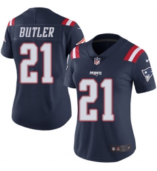 Women's Nike New England Patriots #21 Malcolm Butler Limited Navy Blue Rush Vapor Untouchable NFL Jersey