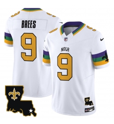 Men's New Orleans Saints #9 Drew Brees White 2024 F.U.S.E. Vapor Limited Stitched Jersey