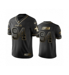 Men's New Orleans Saints #94 Cameron Jordan Limited Black Golden Edition Football Jersey Men's New Orleans Saints #94 Cameron Jordan Limited Black Golden Edition Football Jersey