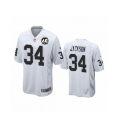 Men's Oakland Raiders #34 Bo Jackson Game 60th Anniversary White Football Jersey